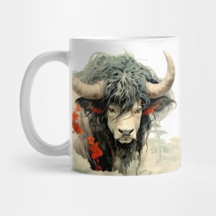 Chinese Mythology: The White Bull of Kunlun (Knock-Out with light background) Mug